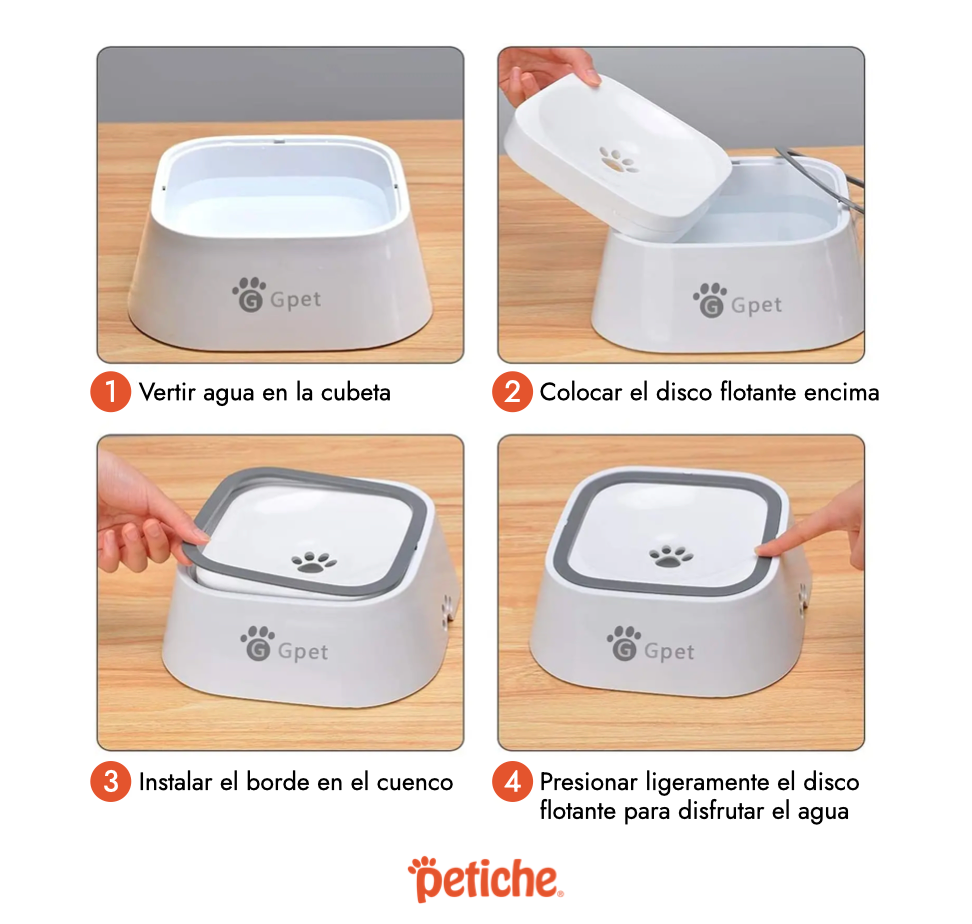 Splash-proof pet waterer